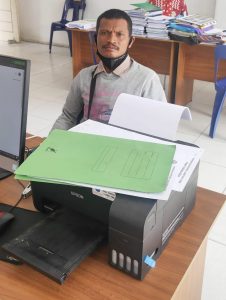 Harianto Buruh CV.Putra Mandiri Perkasa beri keterangan kepada Wasnaker.