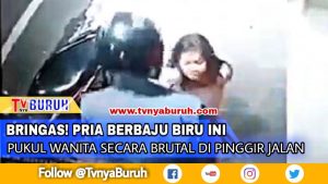 Viral ! Seorang Pria Kemeja Biru, Aniaya Perempuan Dipinggir Jalan Raya Terekam CCTV