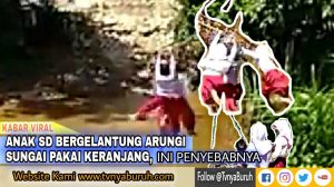 Viral..!! Aksi 3 Anak SD “Flying Fox”, Ini Penjelasan Camat Setempat