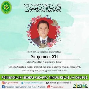 Suryaman Hakim Anggota Yang Vonis Habib Rizieq Sihab, Meninggal Dunia