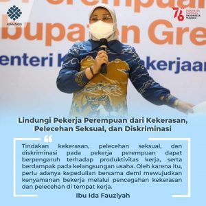 Menaker Ida: Lindungi Pekerja Perempuan dari Kekerasan, Pelecehan Seksual, dan Diskriminasi