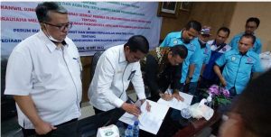 DPD KSPSI AGN Sumut melakukan tanda tangan MOU Dengan Bulog Sumut