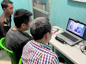 Lewat Persidangan Virtual Pembacaan Putusan Terdakwa Perkara Tindak Pidana Korupsi di Pengadilan Negeri Medan