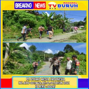 Polsek Muara Sipongi Melaksanakan Kegiatan Sosial Dengan Bergotong Royong Dalam Beyond Trust Presisi TW.III Tahun 2024