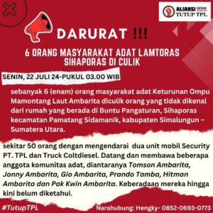 Enam Orang Masyarakat Adat Lamtoras Sihaporas Di Culik