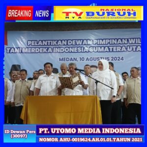 DPN TMI Resmi Melantik DPW Tani Merdeka Indonesia Sumut dan Dpc Kabupaten/Kota 2024-2029, Ketua TMI Kota Binjai H. Madroi Ucapkan Selamat