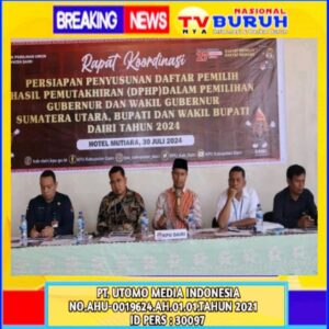 KPU Dairi Rakoor Bersama PPK Dalam Hal Persiapan Penyusunan DPHP