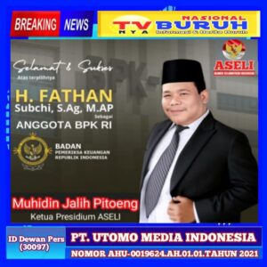 Terpilihnya H. Fathan Sebagai Anggota BPK RI, ASELI Berharap Pengawasan Keuangan Akan Lebih Optimal