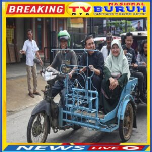 Disela Kampanye Hasan Basri Sagala Kunjungi Sekolahnya SMPN 1 Kota Pinang dengan Menaiki Becak dan Bertemu Teman Sekelas