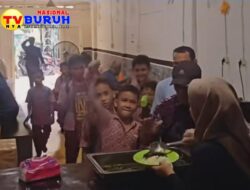 Anak-Anak Sekolah Menikmati Makan Siang Gratis di Dapur Umum DPC GRIB JAYA Kota Medan