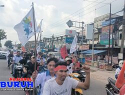 Buruh Pelalawan Geruduk Disnakertrans dan Kantor Bupati Pelalawan Pelalawan