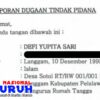 Defi Laporkan Warga Langgam Ke Kepolisian, Atas Dugaan Pencemaran Nama Baik Di Media Sosial