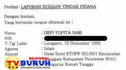 Defi Laporkan Warga Langgam Ke Kepolisian, Atas Dugaan Pencemaran Nama Baik Di Media Sosial