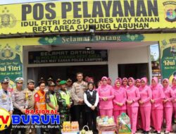 Kapolres Way Kanan Tinjau Pos Pelayanan Lebaran 2025, Plt Bupati Way Kanan Turut Hadir