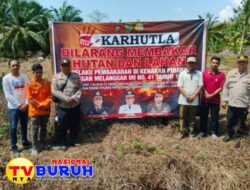 Kapolsek Panipahan, Ingatkan Warga Dengan Cara Pasang Spanduk, Tentang Larangan Pembakaran Hutan