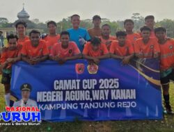 Kopka Dedi Anggota Kodim 0427/ Way Kanan Jadi Kiper di Camat Cup Negeri Agung 2025