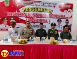 Kapolsek Panipahan Laksanakan Pengukuhan Pasukan Pengibar Bendera Pusaka di Palika 2025