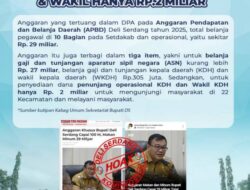 Biaya Perjalanan Dinas Bupati Dibandingkan Biaya Anggaran Perjalanan DPRD Deli Serdang, Lebih Besar Anggaran Biaya DPRD yang Sangat Fantastis