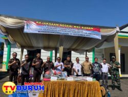 Seksi PAPBB Kejari Way Kanan Gelar Acara Pemusnahan Barang Bukti Tindak Pidana Umum