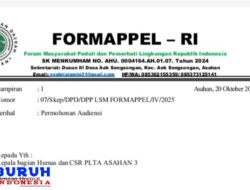 DPD LSM FORMAPPEL RI Asahan berikan surat Permohonan Audiensi ke PLTA Asahan 3