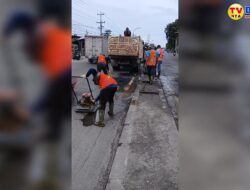 Akhirnya Lubang Misterius Dijalan Lintas Medan-Lubuk Pakam Diaspal, Warga: Terimakasih Kadis SDABMBK