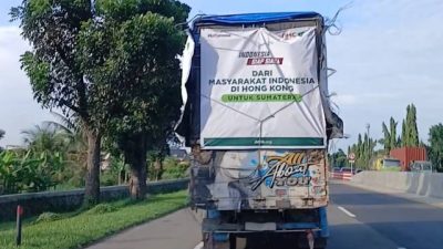 Mobil Coldiesel Bawa Bantuan Paket Sembako Dari Masyarakat Indonesia di Hongkong Untuk Sumatera