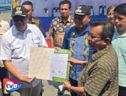 PT. Evergreen Bagikan 1.800 Paket Sembako ke Warga dan Menyerahkan Tanah Hibah untuk Pemerintah Desa Dalu 10A yang Dihadiri Bupati Deli Serdang
