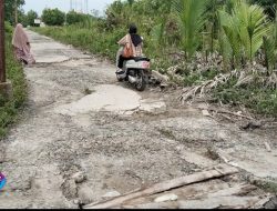 Diduga Pemerintah Setempat Masih Tidur, Terbukti Kerusakan Jalan Menuju Polsek Panipahan Darat Rusak Parah