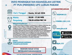 Informasi Pemadaman Jaringan Listrik Besok Pada Kamis 16 Juli 2026
