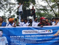 Massa Buruh FSPMI Geruduk Kantor DPRD Sumut, Tuntut Disahkannya UU Pelindungan Buruh tanpa Omnibus Law